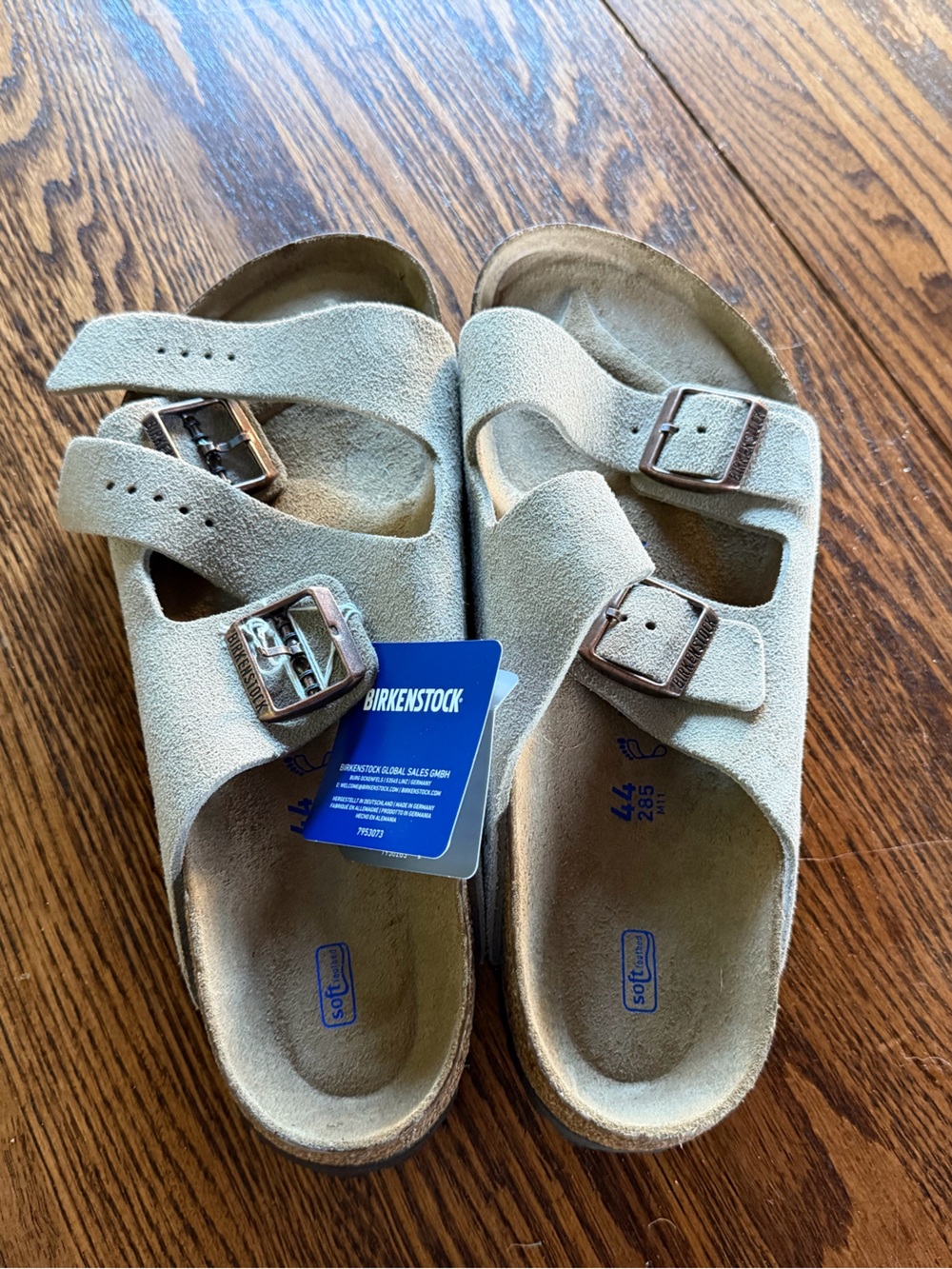 Birkenstock Kids Two-Strap Suede Sandals - Light Beige
